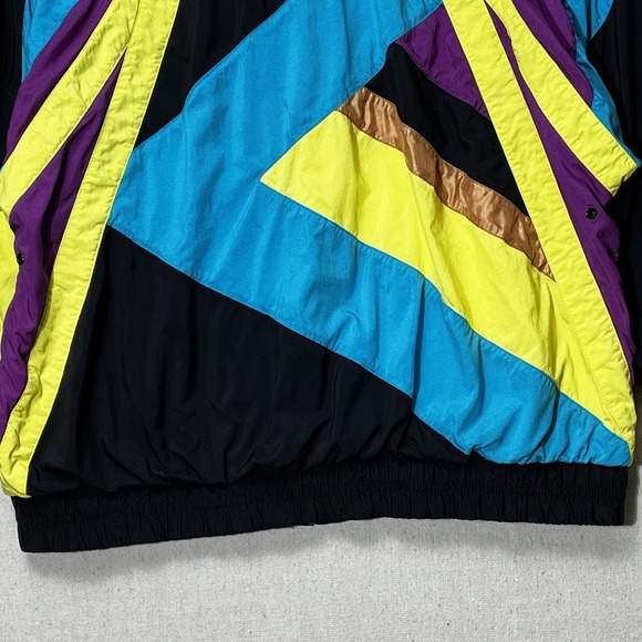 Vintage Prince Windbreaker Jacket Medium 90s Colorblock Neon Tennis - Picture 12 of 16